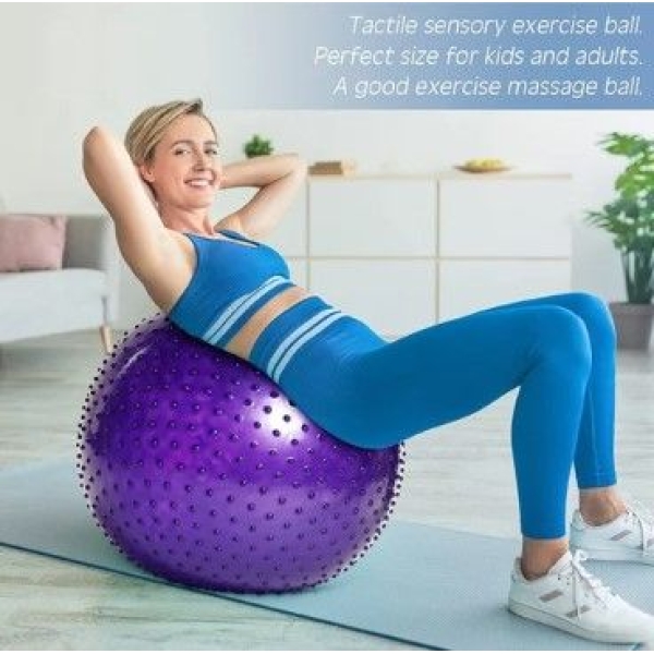 Massage Ball /Bouncy and Spiky Gym ball with Inflater - Image 2