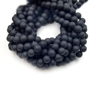 Matte Black Beads 8Mm