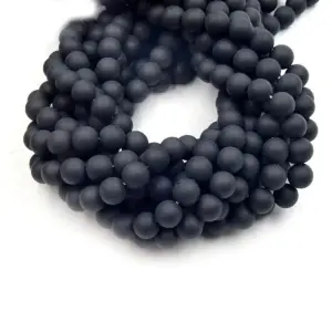 Matte Black Beads 8Mm