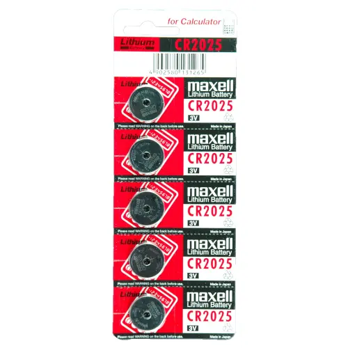 Maxell CR2025 3 Volt Lithium Coin Cell Batteries (5 Pack) - Image 2