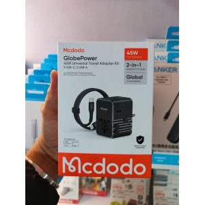 MCDODO 45W 3C+1A UNIVERSAL TRAVEL ADAPTER+60W C TO C CABLE 1M