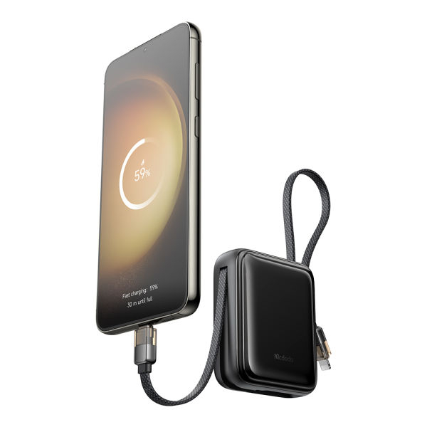 Mcdodo MiniKit 10000mAh Power Bank 22.5W Fast Charging with Built-in USB-C & Lightning Cable - Image 4