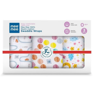 mee mee Adjustable Soft Baby Swaddle Wrap Multicolour