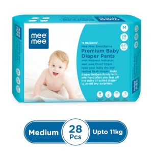 mee mee Baby Breathable Premium Diaper Pants (M Size, Pack Of 28, 6-11 Kg)