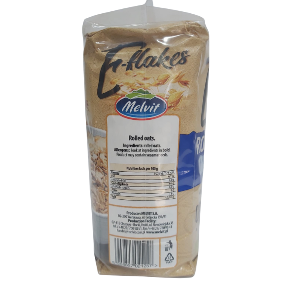 Melvit E-flakes Rolled Oats (1kg) (100% Organic) - Image 2
