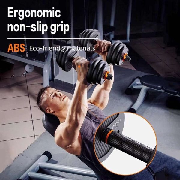 Men's Adjustable Dumbbell Set Home Fitness Workout Weightlifting Adjustable Fitness Equipment 6 In1 20Kg Dumbbell Kettlebell - Image 4