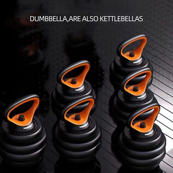 Men's Adjustable Dumbbell Set Home Fitness Workout Weightlifting Adjustable Fitness Equipment 6 In1 20Kg Dumbbell Kettlebell - Image 3