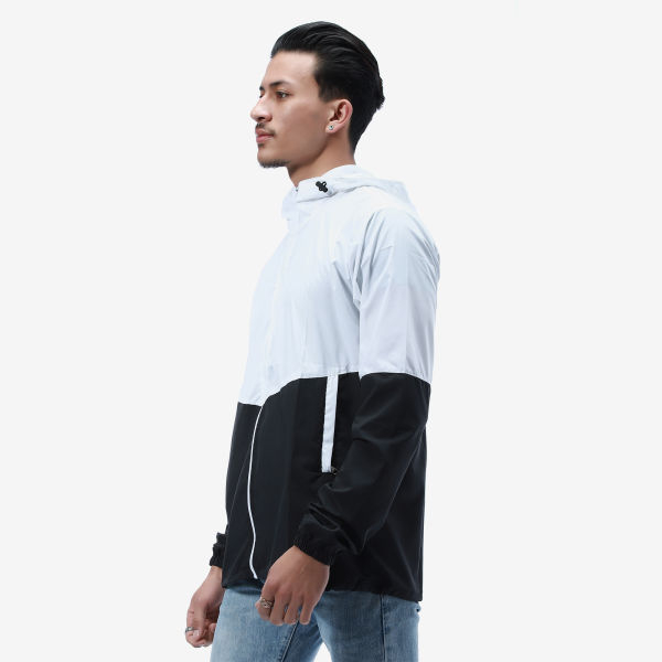 Men' s Summer Stylish Black And White Patchwork Design Lightweight Jacket And Trouser Set - Image 4
