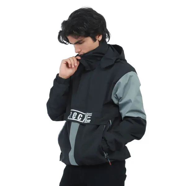 Men's Stylist Front Deep Pocket Double Layered Wind/Waterproof Half Zipped Jacket. - Image 2