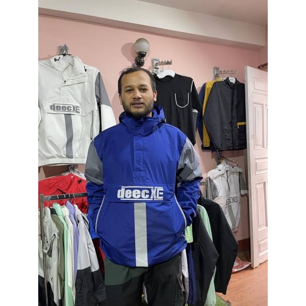 Men's Stylist Half Zipped Hooded Waterproof/Wind Proof Jacket. - Image 2