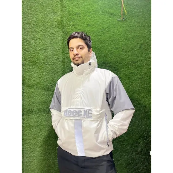 Men's Stylist Hooded Half Zipped Waterproof Windcheater Jacket. - Image 2