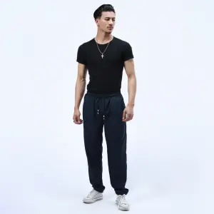 Men's Summer Black T-shirt and Plain Trouser. - Fashion | Joggers For Men | Men's Wear | T-Shirts | Trousers |