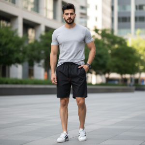 Men's Summer Stretchable Wrinkle Plain Half Pant With 3 Zipped Pocket (Set of 2 ) - Fashion | Men's Wear |