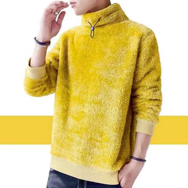 Men's Winter Warm Fur Polar Full High-Neck Sweatshirt. - Fashion | Sweatshirts For Men | Men's Wear | - Image 2