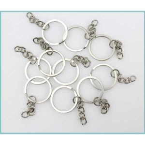 Metal Flat keyChain/KeyRing 100 pcs packet