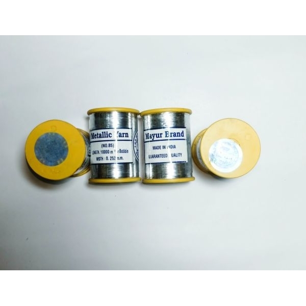 Metallic Yarn for Embroider, Embroidery Metallic zari Threads Silver Colour for aari Work Hand Embroidering - Image 5