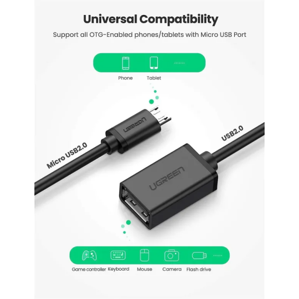 Micro USB Male To USB 2.0 A Female OTG Adapter - Image 4