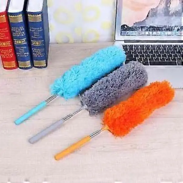 Microfiber Feather Duster Bendable & Extendable Fan Cleaning Duster with 33 inches Expandable Pole Handle Washable Duster for High Ceiling Fans, Window Blinds, Furniture(Color May Vary) - Image 3