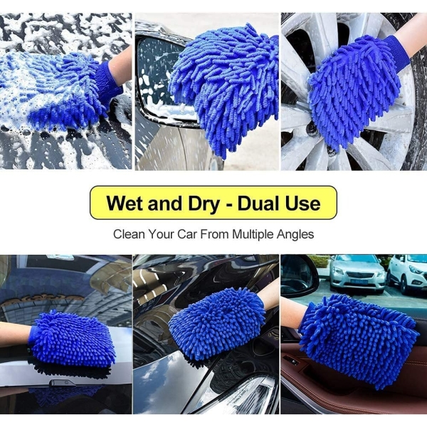 Microfiber House Cleaning and Car Wash Mitts (Pack of 3) - Image 5