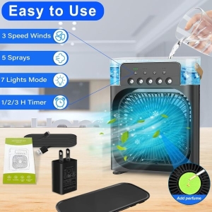 Mini Air Conditioner - Portable Small Personal Cooler Quiet Ac Mini Computer Cooling Fan Usb Powered 1/2/3H Timer