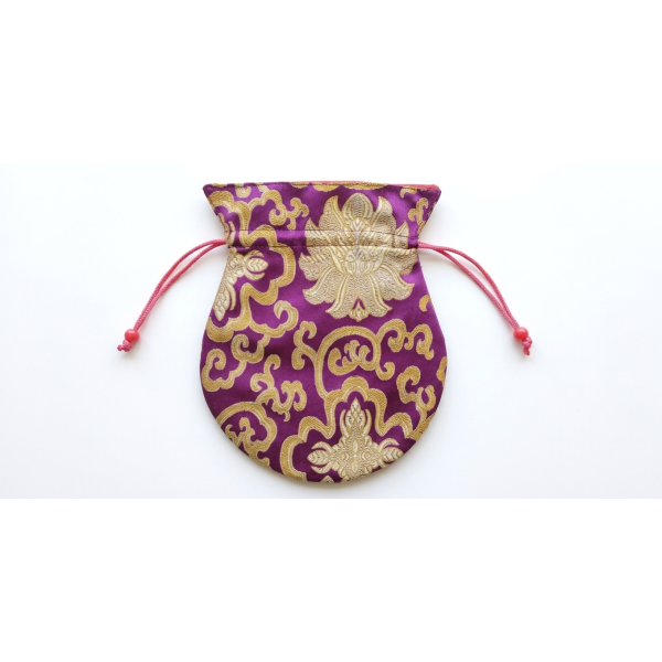 Mini Brocade Drawstring Pouch – 17x20 cm | Handmade Jewelry & Coin Bag - Image 4