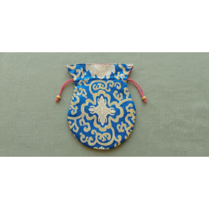 Mini Brocade Drawstring Pouch – 17x20 cm | Handmade Jewelry & Coin Bag