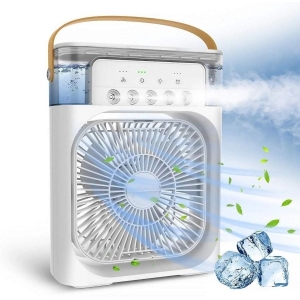 Mini Cooler Fan Humidifier Portable USB Cooler Fan With Mist & LED Light (Color May Vary)