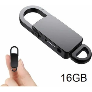 Mini Key Chain Voice Recorder 8/16GB Portable Hidden Activated Small Digital Audio Sound Recording MP3 Player HD Voice Quality Spy Audio Recorder