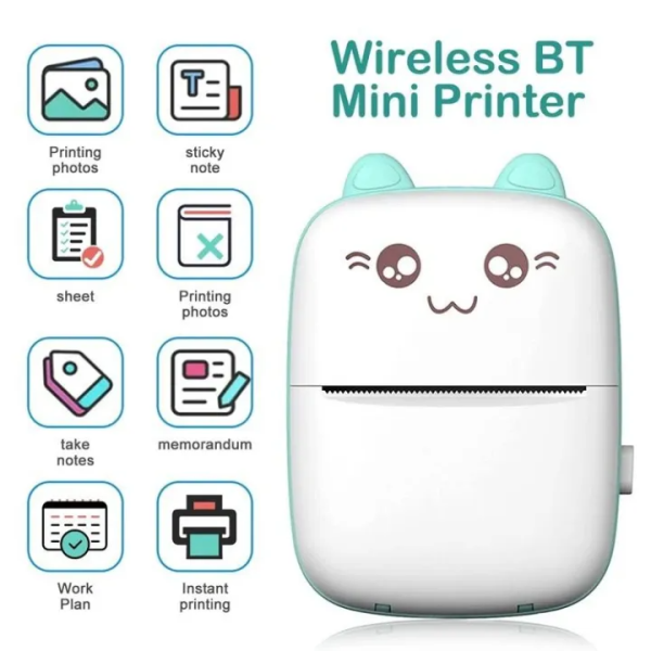 Mini Printer With Portable Pocket Printer Wireless Bluetooth - Image 2