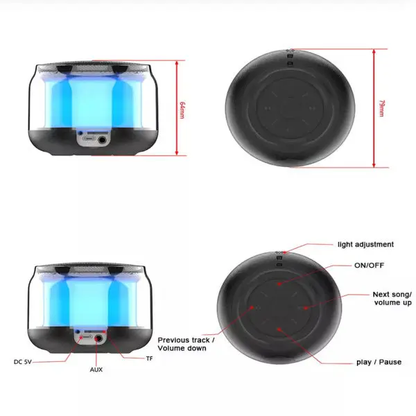 Mini S300 With Lighting Effect 5 W Bluetooth Speaker - Image 2