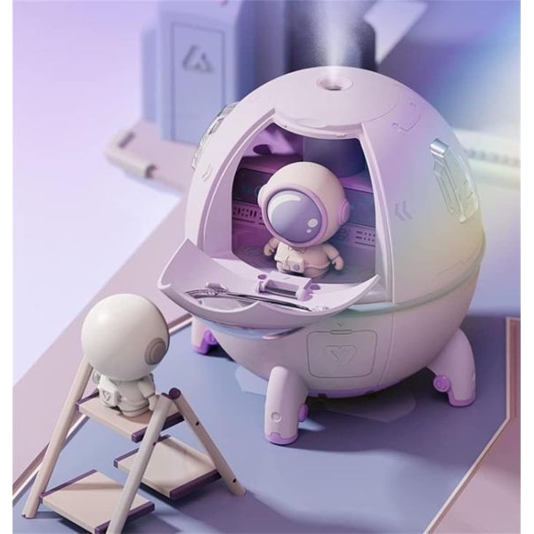 Mini Space Capsule Humidifier - 220ml USB, Night Lights, Astronaut Design. Ideal for Bedroom, Office, Car. Perfect Gift for Kids and Friends - Image 2