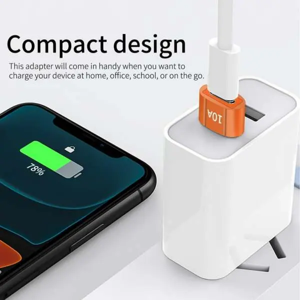Mini USB C Type C Adapter Plug, Type C Female to USB A Male Charger Charging Cable Adapter Converter Compatible for all - Image 3