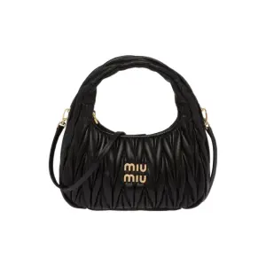 Miu Miu Wander Matelassé Soft Sheepskin Hobo Bag