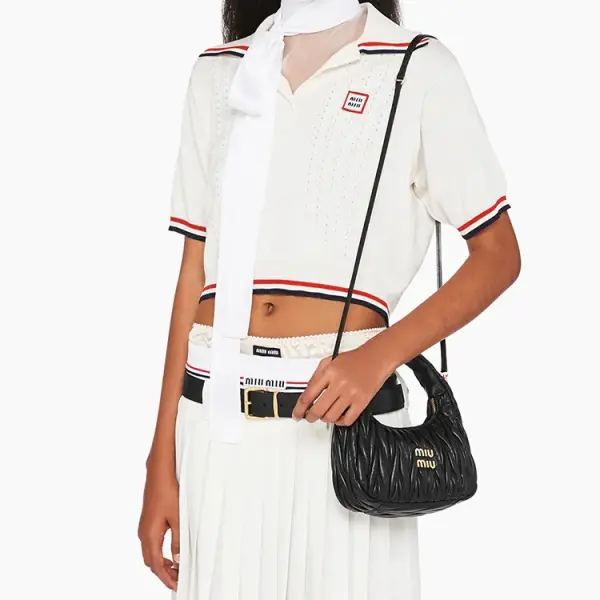 Miu Miu Wander Matelassé Soft Sheepskin Hobo Bag - Image 3