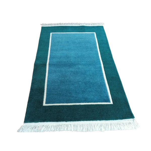 Modern Blue Handknotted Carpet – 62x90 cm, 60 Knots, Made in Nepal - Image 3