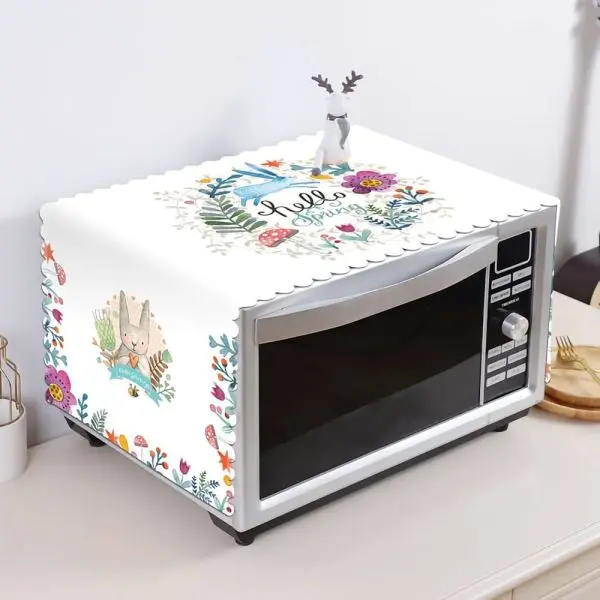 Modern Style Linen Cover Microwave Oven Dust Proof Cover - Image 4