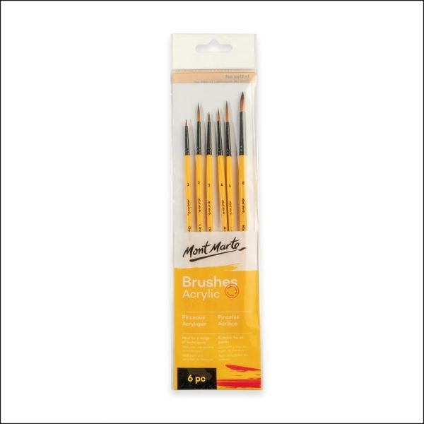 Mont Marte Acrylic Brushes Signature 6pc - BMHS0008 Mitrata Stationery - Image 3