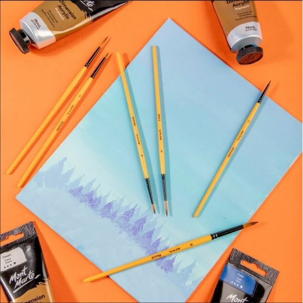 Mont Marte Acrylic Brushes Signature 6pc - BMHS0008 Mitrata Stationery - Image 5