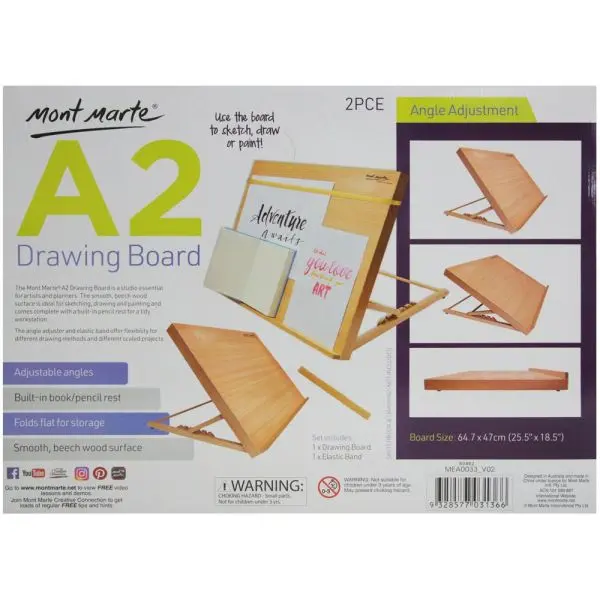 Mont Marte Drawing Board A2 with Elastic Band - Image 5
