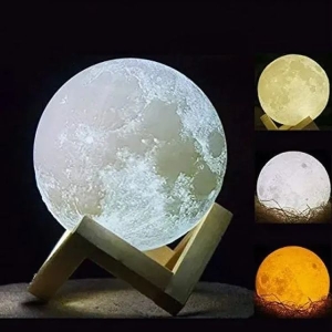 Moon Lamp With Wooden Base Home Decor Light - Moon Shape Design Table Lamp | Lamp For Home Decoration