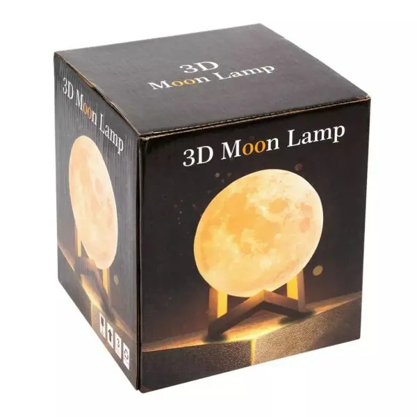 Moon Lamp With Wooden Base Home Decor Light - Moon Shape Design Table Lamp | Lamp For Home Decoration - Image 5