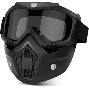 Motorcycle Bike 2 In 1 Detachable Helmet Goggles Mask