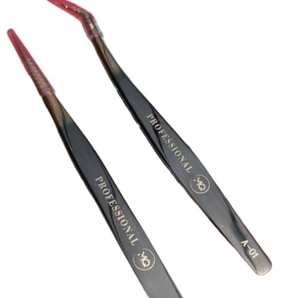 MQ PROFESSIONAL Eyelash Extension Tweezers Plucker 2pcs Set For Lashes & Eyebrows Lash Tweezer Beauty Salon Tool - Image 3