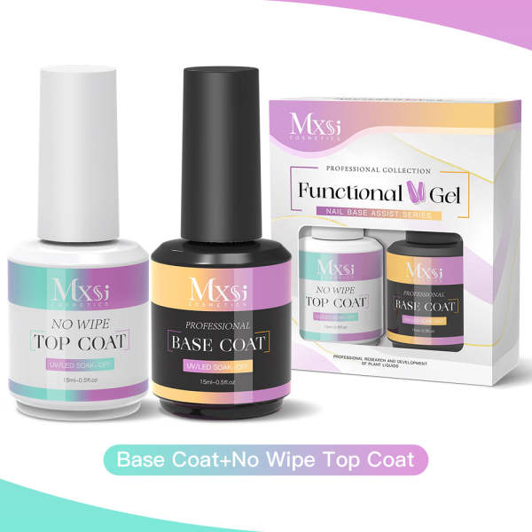 MQ Professional Nail Top Coat Nail Base Coat Nail Adhesive UV Light Curing Gel Manicure Pedicure Tool Nail Polish Nail Gel Polish Nail Extension Tool Beauty Nail Salon Accessories 15ml - Image 2