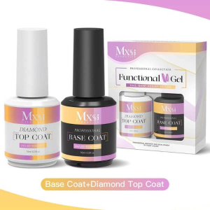 MQ Professional Nail Top Coat Nail Base Coat Nail Adhesive UV Light Curing Gel Manicure Pedicure Tool Nail Polish Nail Gel Polish Nail Extension Tool Beauty Nail Salon Accessories 15ml