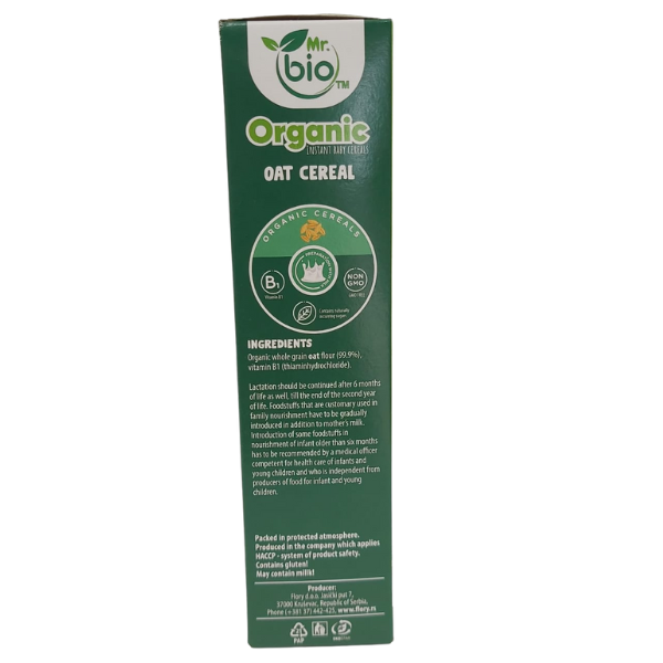 Mr. bio Organic Instant Baby Cereals (Oat Cereal) (200g) - Image 2