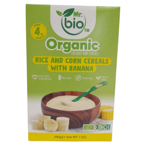 Mr. bio Organic Instant Baby Cereals (Rice and Corn Cereal with Banana) (200g)