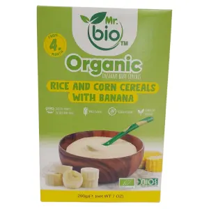 Mr. bio Organic Instant Baby Cereals (Rice and Corn Cereal with Banana) (200g)