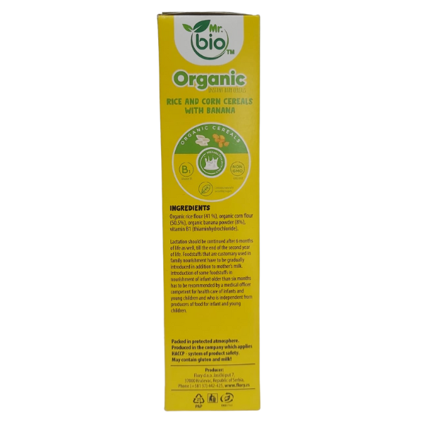 Mr. bio Organic Instant Baby Cereals (Rice and Corn Cereal with Banana) (200g) - Image 2
