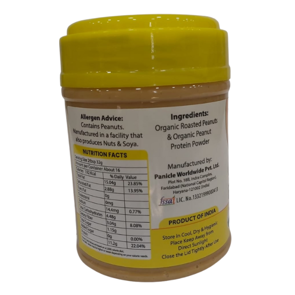 Mr. bio Organic Peanut Butter (Creamy) (High Protein) (510g) - Image 2